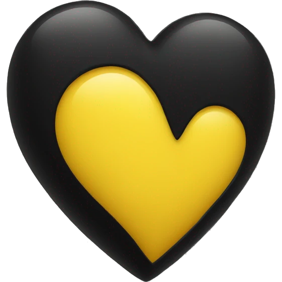 Half black and yellow heart emoji