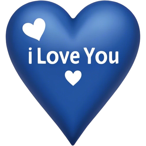 Dark Blue heart with the words I Love You Ry in the middle  emoji