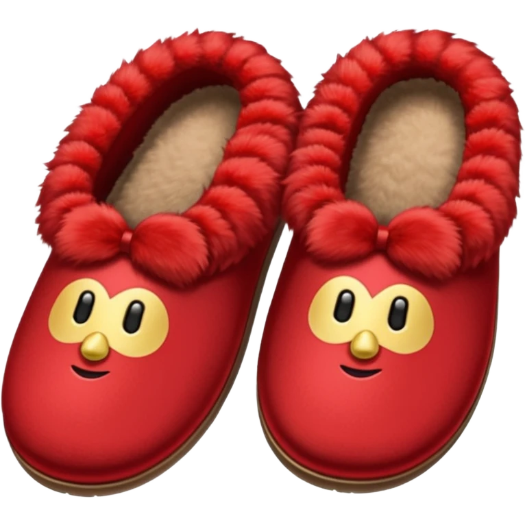 red slippers with red fur emoji