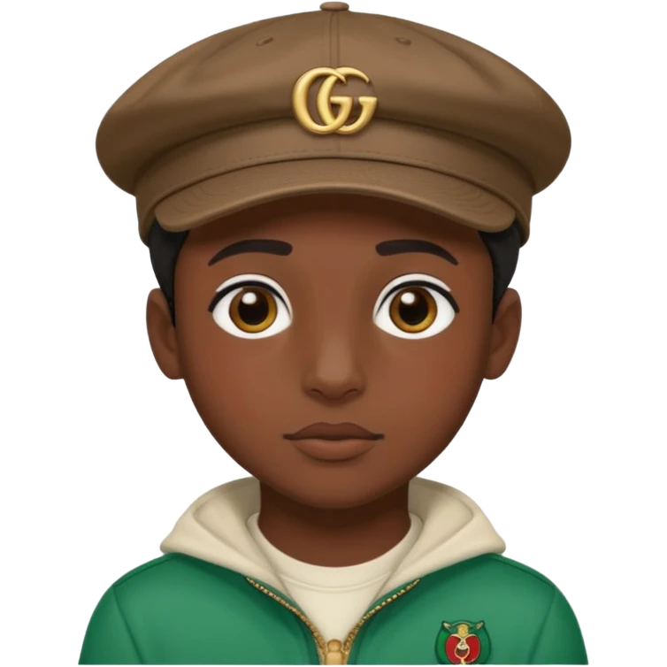 Emoji menino moreno com boné da Gucci  emoji