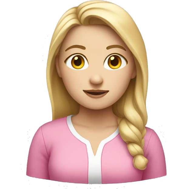 white girl with pink shirt emoji