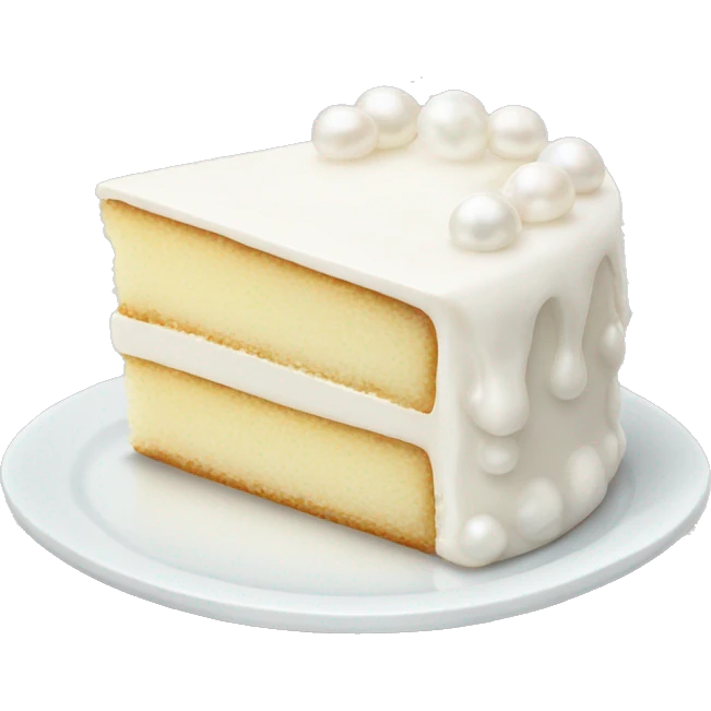 white slice of pearly cake emoji