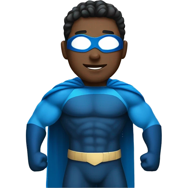 Male superhero with a blue color palette  emoji