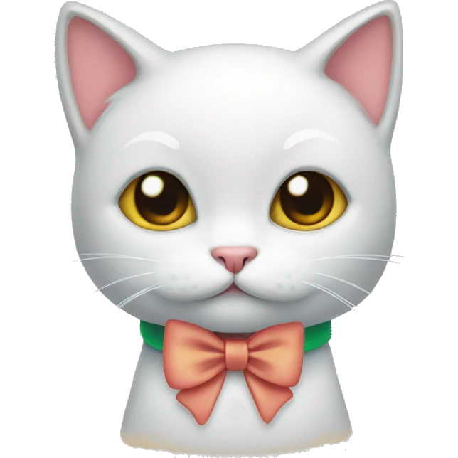 kitty with a bow emoji
