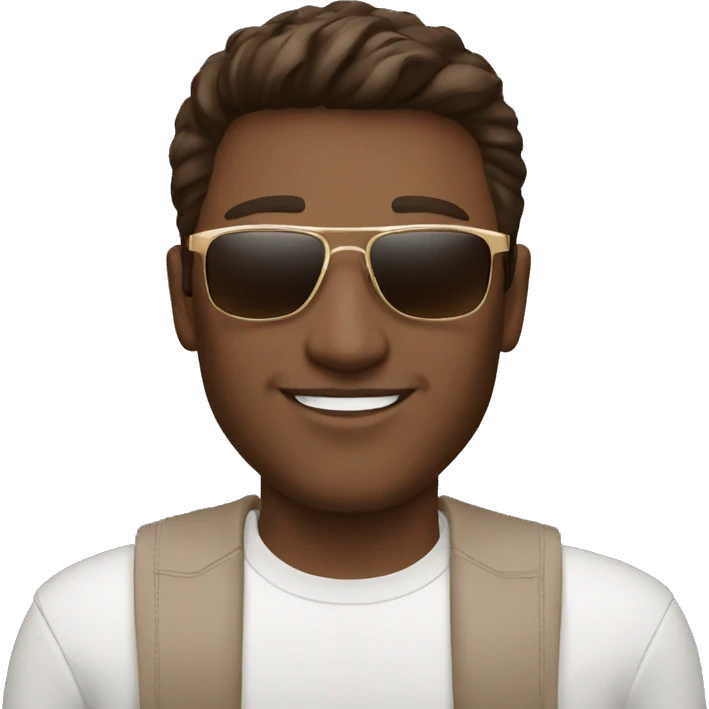 brown hair man with cartier rectangle sunglasses emoji