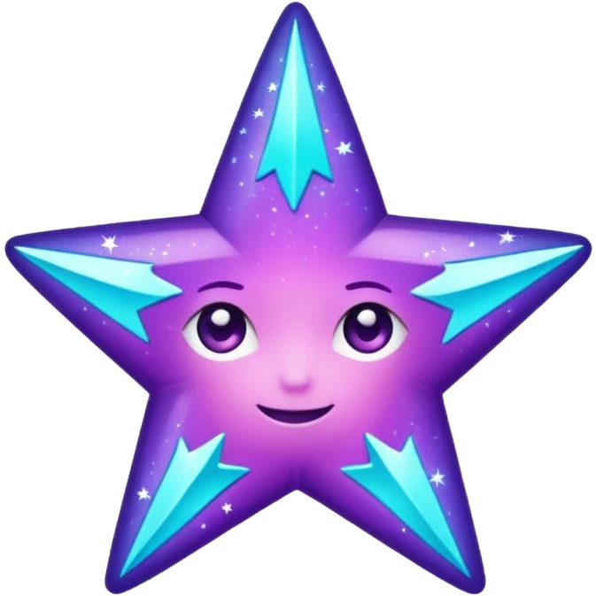 glitter purple and cian stars emoji