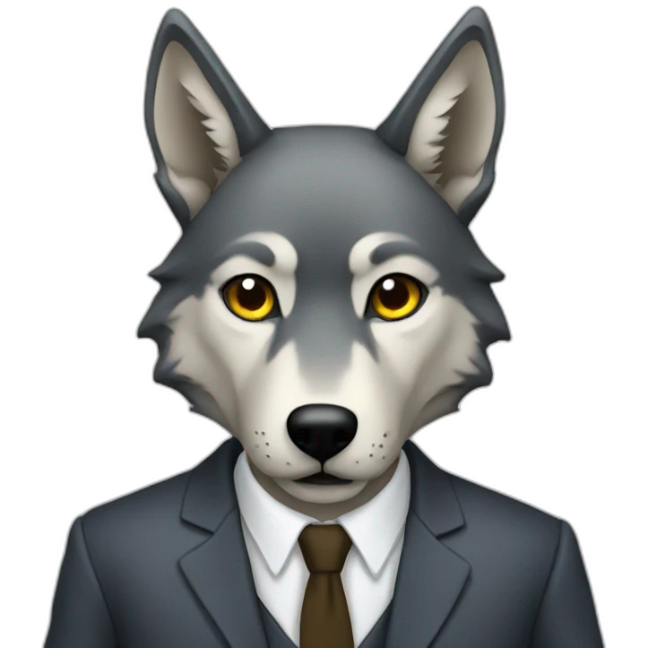 Wolf with suit emoji