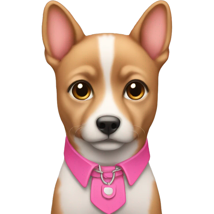 Cute cute with a pink collar  emoji