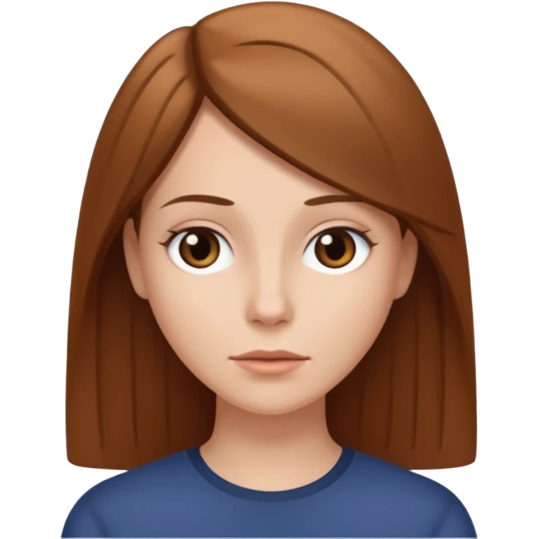 femme blanche brune avec des cheveux lisse emoji