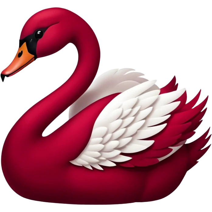 Dark red velvet swan emoji
