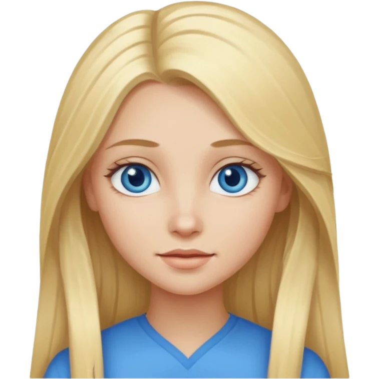 blonde girl long hair blue eyes emoji