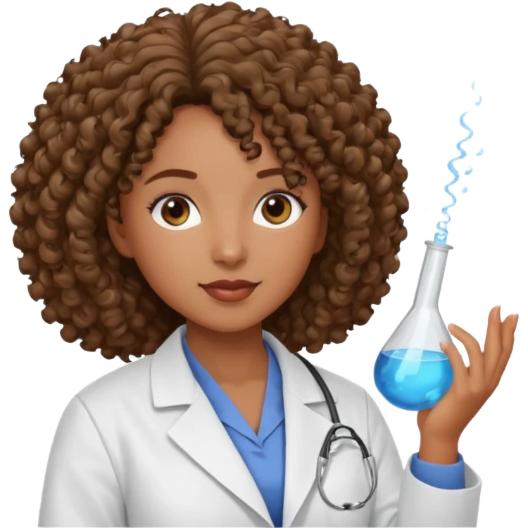 black female specialist with curly hair emoji