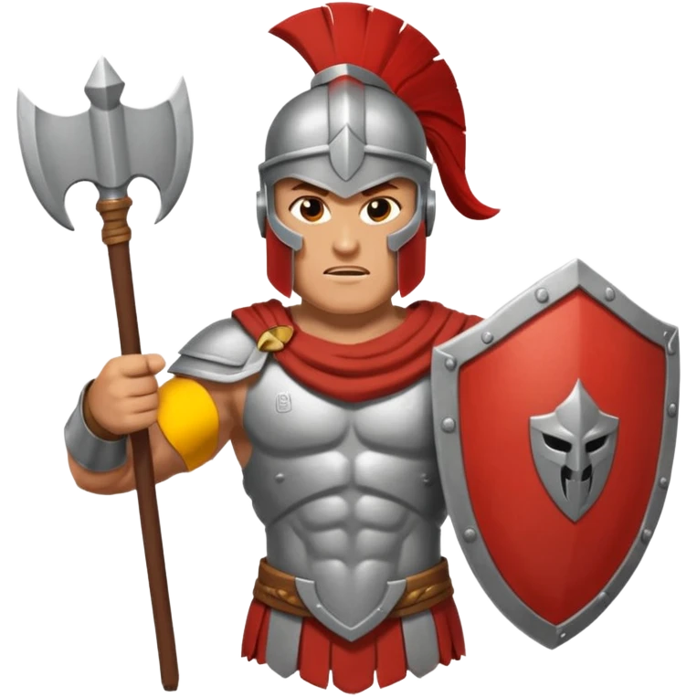 A spertan warrior shaking a shield writing "LAZY NOOB"on it emoji