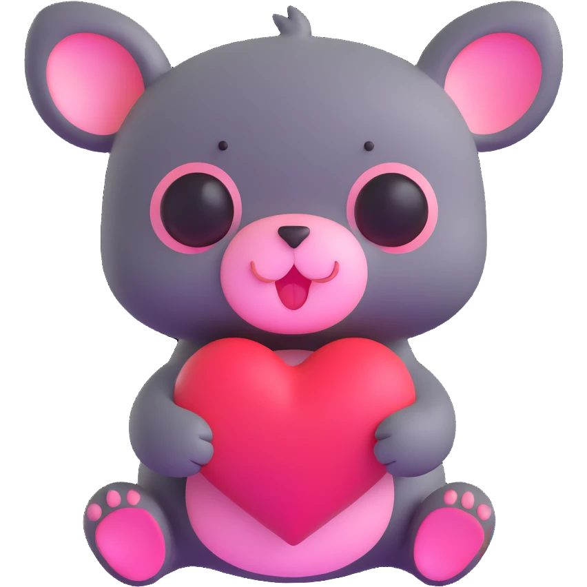 cute animal with heart eyes emoji