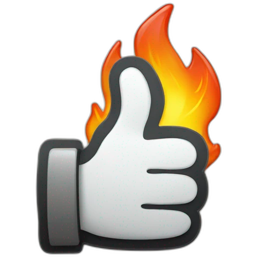thumbs up with fire on top emoji