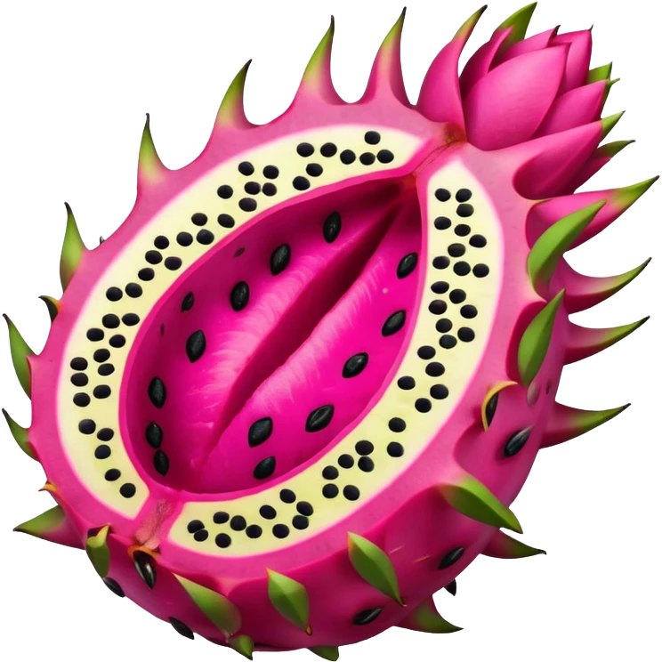 Dragonfruit cut in the meadle emoji