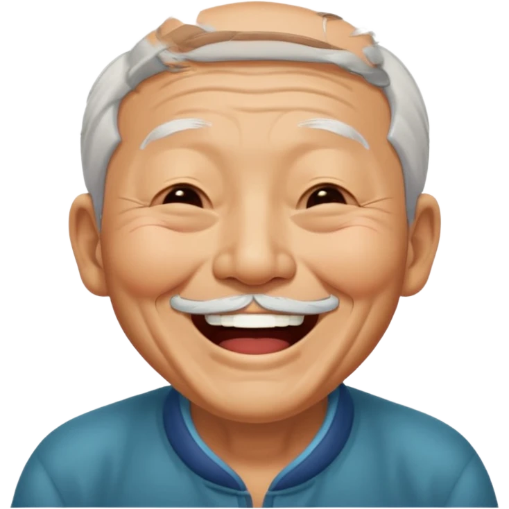 old Chinese superman laughing with closed eyes emoji