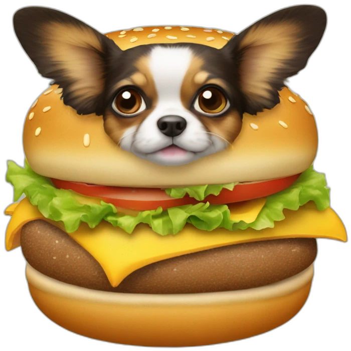 Papillon sur un hamburger emoji