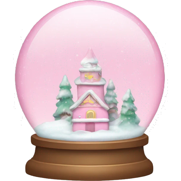 Pastel pink snow globe emoji