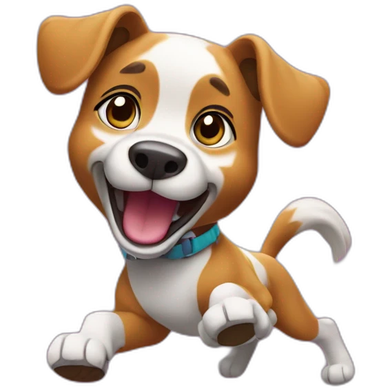 Un chien qui dance la zumba  emoji