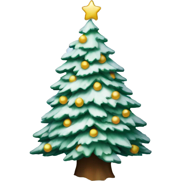 Snowy Christmas tree emoji