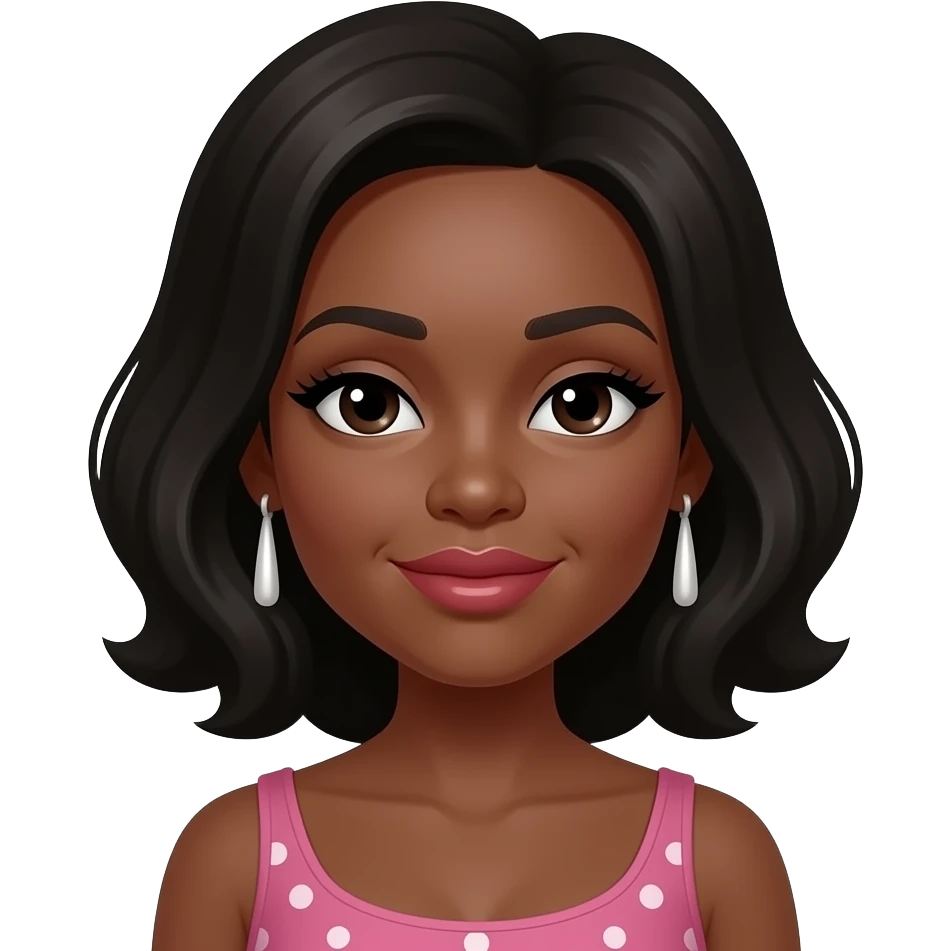 Rich auntie black with lashes and lipstick emoji