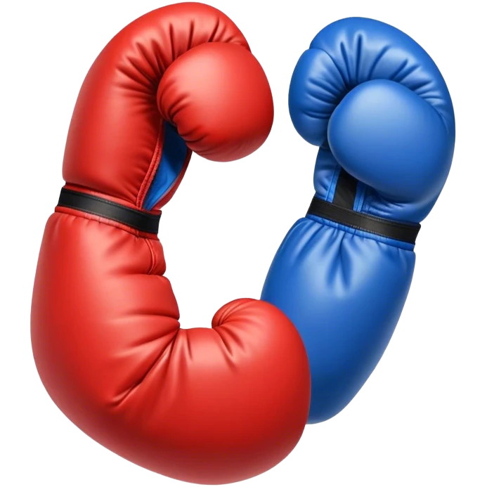 One red boxing glove and one blue boxing glove bumping fist emoji