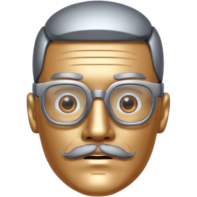 robotic man with glasses mustache  emoji