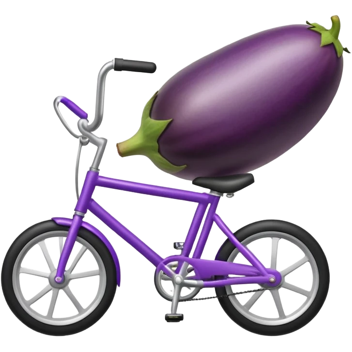 Egg plant riding bike emoji