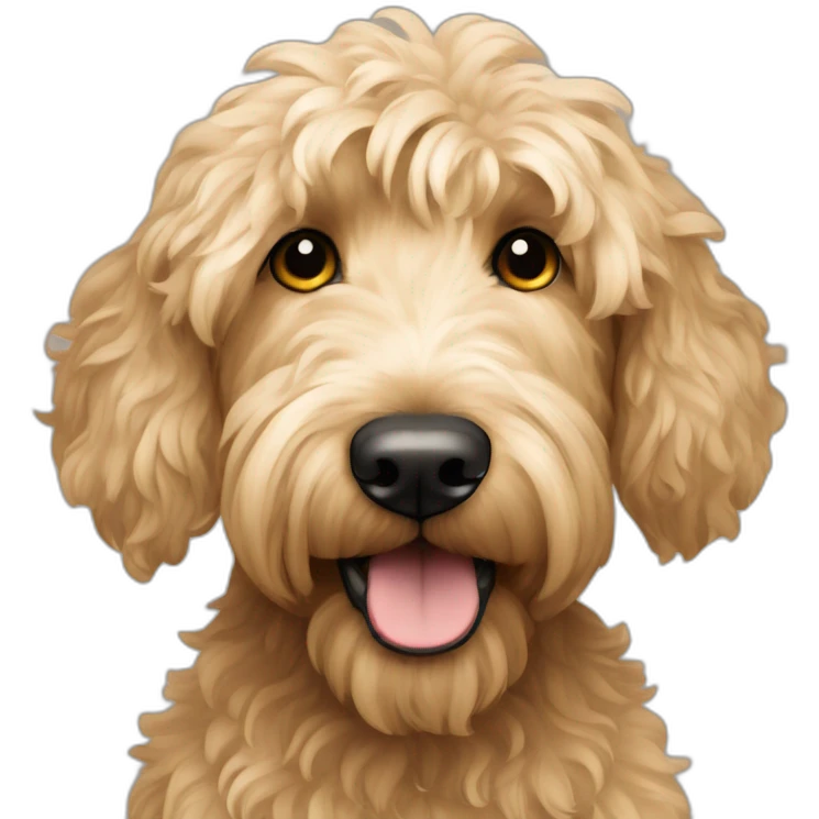 Beige goldendoodle with messy hair emoji