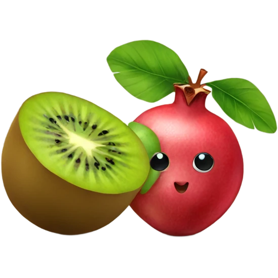 Kiwi and Pomegranate emoji