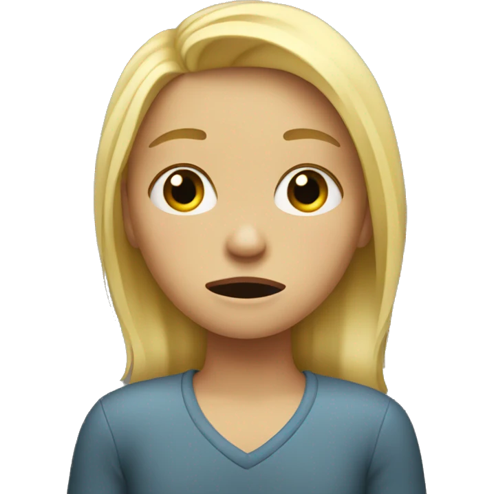 Blond girl crying  emoji