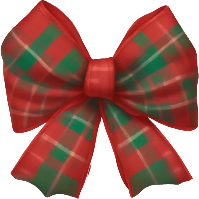 Red plaid bow emoji
