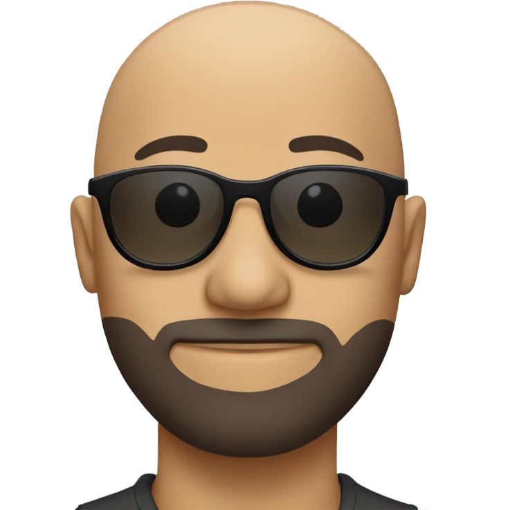 Bald with rounded sunglasses  emoji