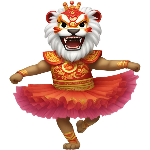 Lion dancing in a tutu emoji
