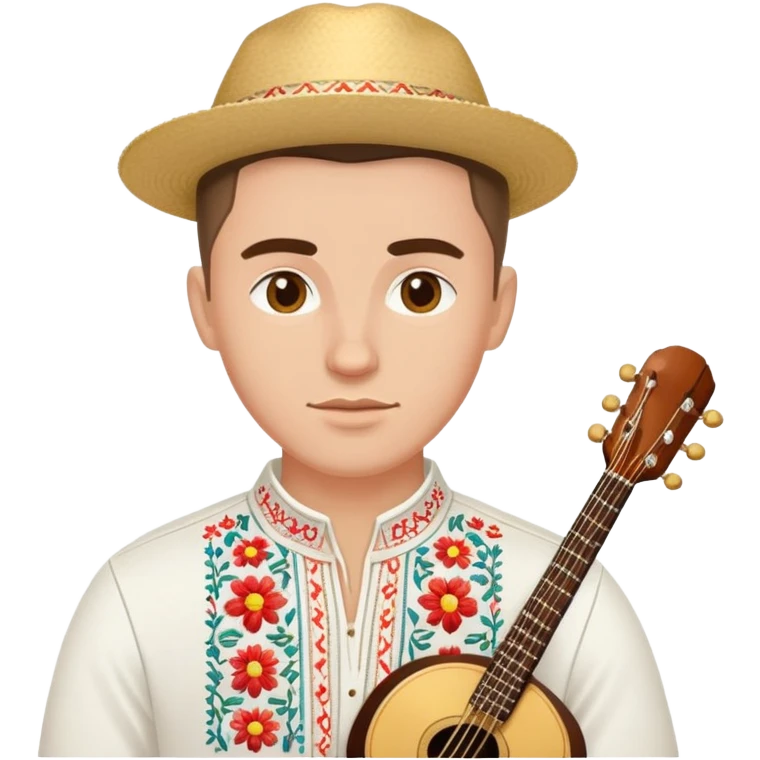 A musician in a white Ukrainian embroidered shirt emoji