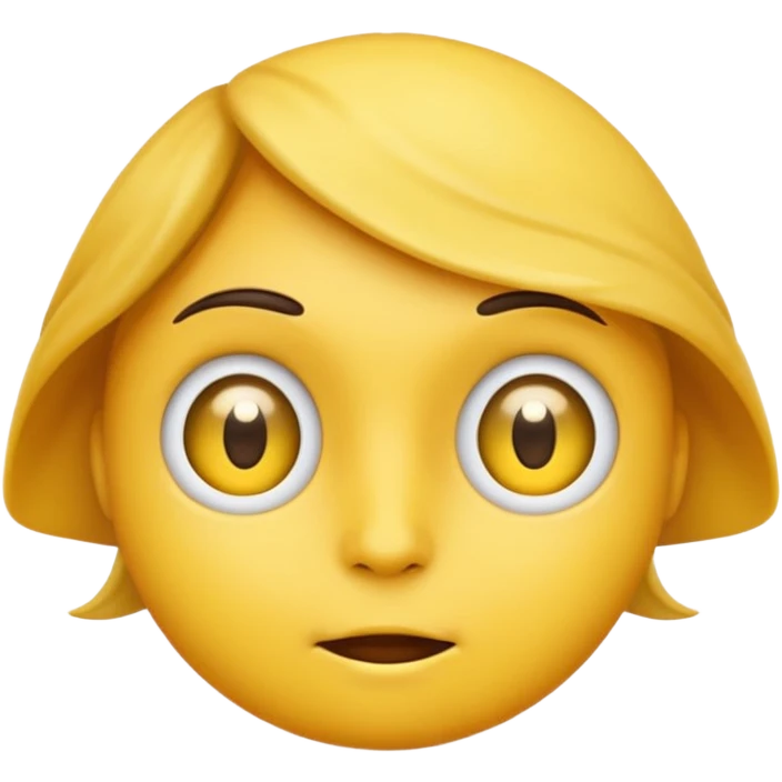 A regular emoji giving a side eye to the viewer emoji