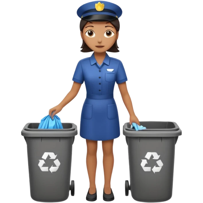 full body housekeeper putting trash in the trash can emoji