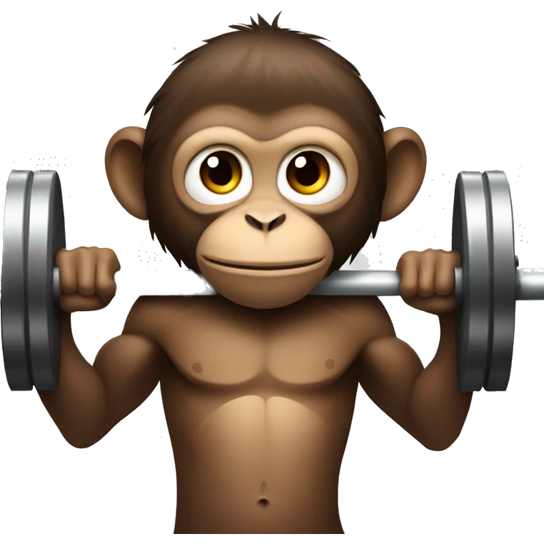 monkey lifting barbell emoji