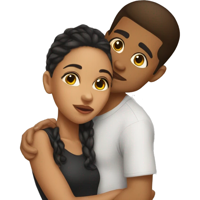Lightskin boy kissing Latina girl emoji