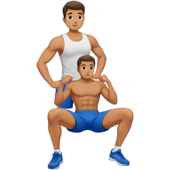 side-view of guy in blue shorts doing sit-ups emoji