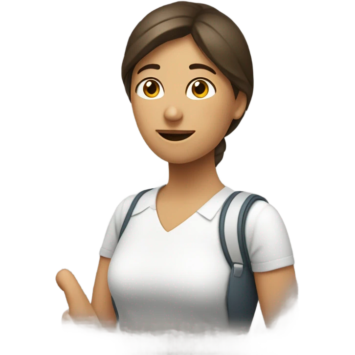 Mujer atendiendo emoji