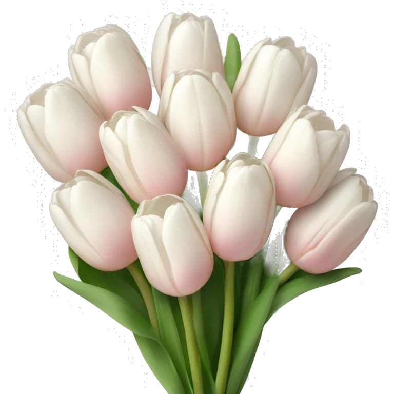 White tulips bouquet with light pink bow  emoji