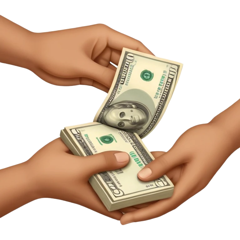 giving money from hand to hand emoji