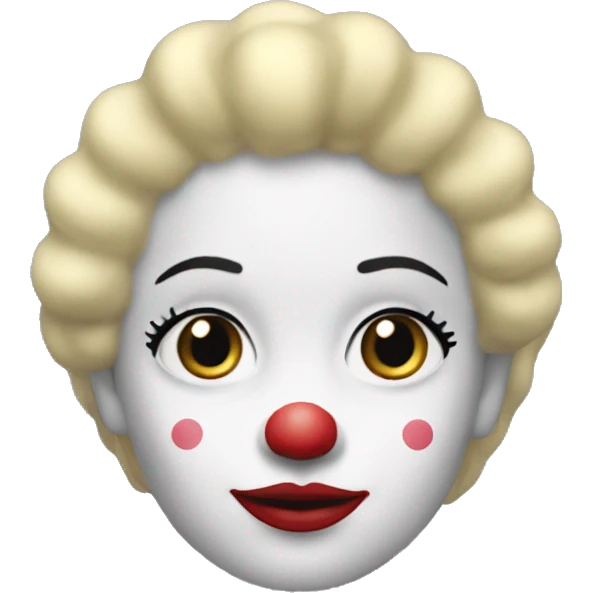 Black and white clown doll blond hair emoji