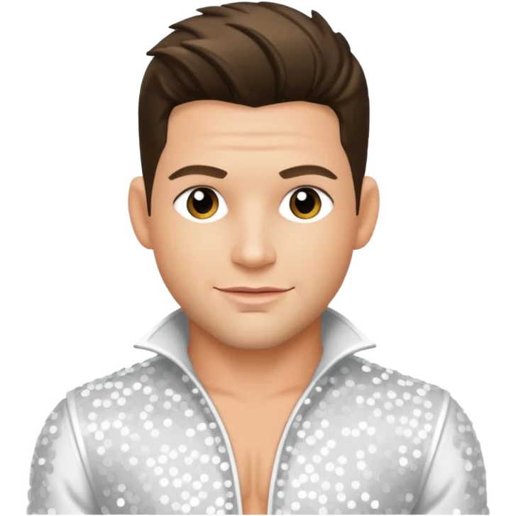 Jeff Timmons from 98 Degrees with white sequin outfit emoji