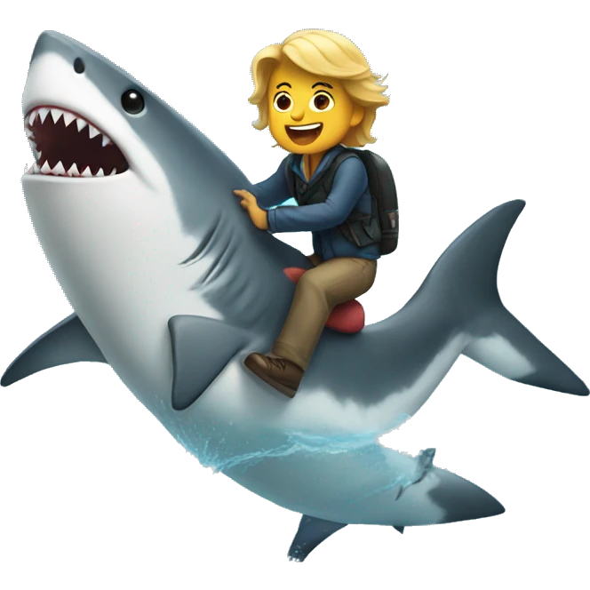 Person riding Shark emoji