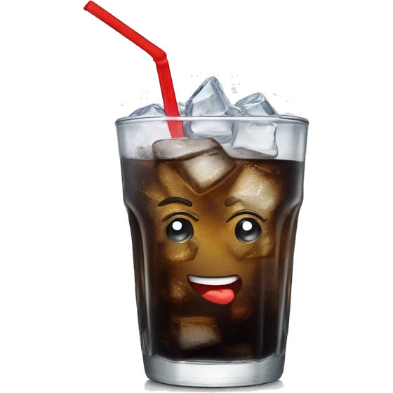 Diet Coke in a glass with ice  emoji
