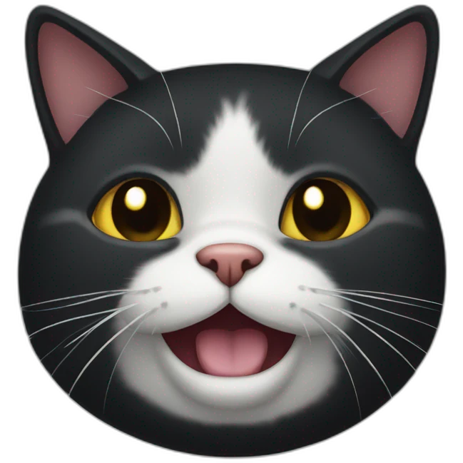 Fat black cat emoji