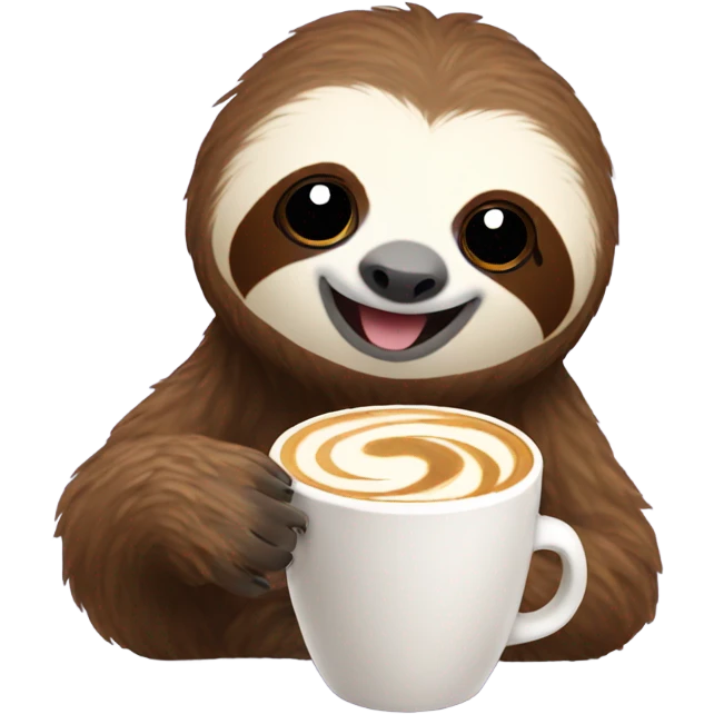 sloth with latte emoji